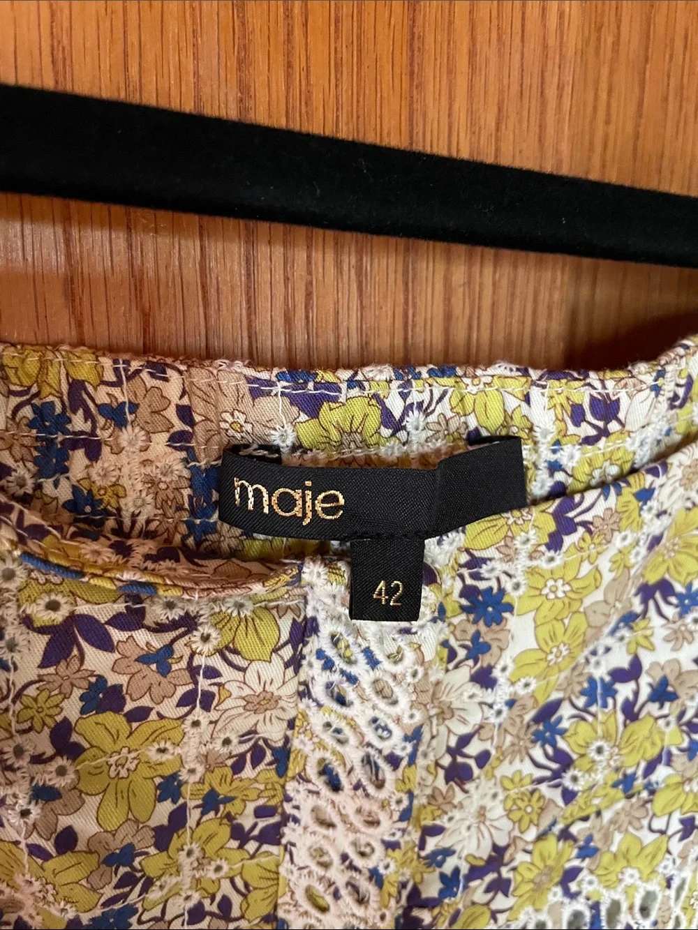 Maje Floral Print Elasticized Waist Cotton Maxi Skirt Size 42 (US 10)